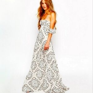 Jen's Pirate Booty Bandana Angel Print Slipper Maxi Dress XS